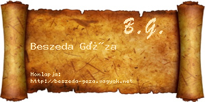 Beszeda Géza névjegykártya