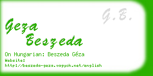 geza beszeda business card